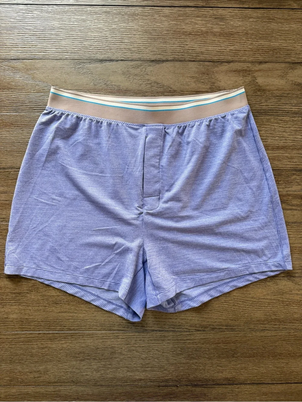 Mack Weldon - Men's Light Lavender Lounge  Boxer Shorts with Striped Waistband